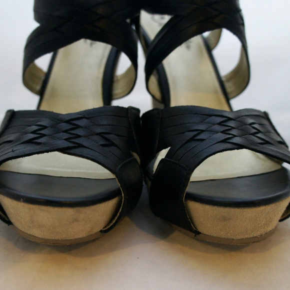 Seychelles In Good Hands Black Leather Wedges 9.5 - Picture 6 of 8